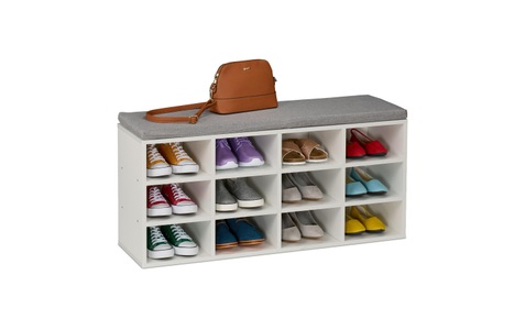 relaxdays Schuhschrank »mit Sitzfläche mit 12 Fächern«