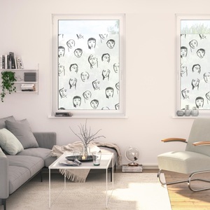 LICHTBLICK ORIGINAL, LICHTBLICK ORIGINAL Fensterfolie »Fensterfolie selbstklebend, Sichtschutz, Faces - Schwarz«, 1 St., blickdicht, glattstatisch haftend, LICHTBLICK ORIGINAL Fensterfolie »Fensterfolie selbstklebend, Sichtschutz, Faces - Schwarz«, 1 St., blickdicht, glattstatisch haftend