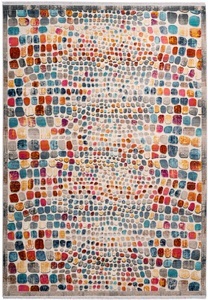 HOME AFFAIRE, Home affaire Teppich »Benji«, rechteckig, 5 mm Höhe, Wohnzimmer, Home affaire Teppich »Benji«, rechteckig, 5 mm Höhe, farbenfrohes Mosaik-Muster, Kurzflor, mit Fransen