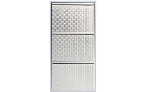 Kare Design, Schuhkipper Caruso 3-er silber/geflext (MO), Kare Design Schuhschrank »Caruso Stahl«