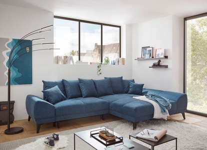 ED EXCITING DESIGN, ED EXCITING DESIGN Ecksofa »Scott L-Form«, frei im Raum stellbar, mit Bettkasten, Schlaffunktion und 8 Kissen, ED EXCITING DESIGN Ecksofa »Scott L-Form«, frei im Raum stellbar, mit Bettkasten, Schlaffunktion und 8 Kissen