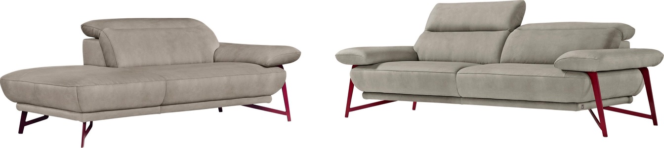Egoitaliano, Egoitaliano Polstergarnitur »Anais«, Set: bestehend aus Sofa und Ottomane, inkl. Kopfteilverstellung, Egoitaliano Polstergarnitur »Anais, Design mit hohem Sitzkomfort für mehr Bequemlichkeit«, Set: bestehend aus Sofa und Ottomane, inkl. Kopfteilverstellung