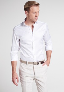 Eterna, Eterna Langarm Hemd »SLIM FIT«, SLIM FIT Soft Luxury Shirt in weiß unifarben