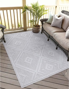 Carpet City, Carpet City Teppich »Santorini«, rechteckig, 5 mm Höhe, 3D-Effekt, für Wohnzimmer, Flur, Küche, Wintergarten, Balkon, Wetterfest & UV-beständig, Carpet City Teppich »In-& Outdoorteppich Santorini 454, 3D-Effekt, Raute-Optik«, rechteckig, 5 mm Höhe, Wetterfest & UV-beständig für Terrasse, Balkon, Küche, Flur