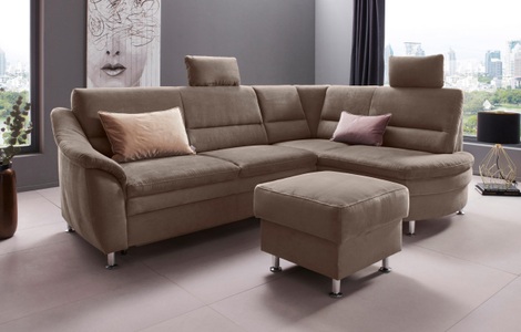 Places of Style Ecksofa »Cardoso«, Federkern, wahlweise mit Bett, Schubkasten