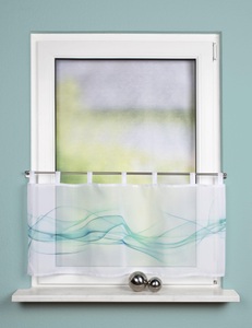HOME WOHNIDEEN, Scheibengardine, »HAZE«, HOME WOHNIDEEN, Schlaufen 1 Stück, HOME WOHNIDEEN Scheibengardine »HAZE«, (1 St.), HxB: 45x120, Cafehaus Voile Digitaldruck