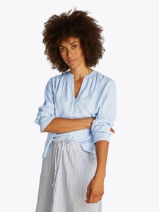 Tommy Hilfiger Langarmbluse »SOFT VIS V NECK LS BLOUSE«, mit Raffungen
