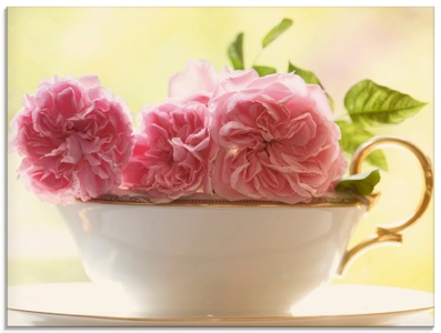 Artland Glasbild »Vintage Rosen«