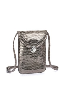 Lascana, LASCANA Umhängetasche, LASCANA Umhängetasche, im coolen Metallic Look, Minibag, Handytasche, Crossbody Bag VEGAN