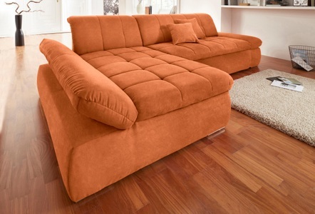 DOMO collection, DOMO collection Ecksofa, DOMO collection Ecksofa »NMoric XXL, B/T/H: 300/172/80cm, Revamierenabschluss L-Form«, wahlweise mit Bettfunktion und Armlehnverstel,lung