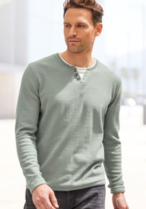 H.I.S Strickpullover, mit hochwertiger Halslochverarbeitung in double-layer Optik