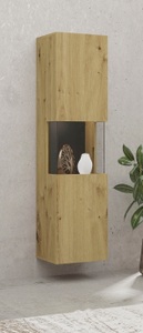 Helvetia, Helvetia Vitrine »Ava«, Höhe 140 cm mit Seitenverglasung, INOSIGN Vitrine »Ava, Breite 36 cm, hängend und stehend montierbar«, moderne grifflose Vitrine, Hochschrank mit Eckverglasung