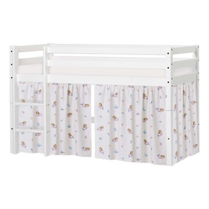 Hoppekids, Hoppekids Spielbett »ECO Dream«, Massivholzbett mit Meerjungfrau-Vorhang, Matratze & 2 Grössen wählbar, Hoppekids Spielbett »ECO Dream, Hochbett, in 2 Einzelbetten teilbar«, Massivholzbett mit Meerjungfrau-Vorhang, Matratze & 2 Grössen wählbar