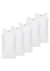 Fruit of the Loom Tanktop Packung, 5 Stk. aus reiner Baumwolle, Rundhals