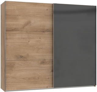 fresh to go, Fresh To Go Schwebetürenschrank »Level«, mit Glastür, MID.YOU Schwebetürenschrank in grau, eichefarben , Level 36C , Holzwerkstoff , 2 Fächer , 200x216x65 cm , Dekorfolie,Dekorfolie,Nachbildung , umfangreiches Zubehör erhältlich, In verschiedenen Grössen erhältlich, in verschiedenen Holzdekoren er