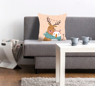 queence Dekokissen »Noel«, (1 St.), mit einem Rentier und Schneemann