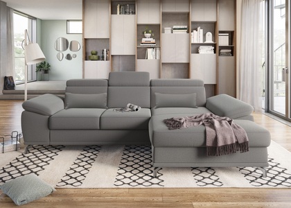 SIT&MORE, sit&more Ecksofa, sit&more Ecksofa »Cabrio L-Form, mit Sitztiefenverstellung, Arm- und Kopfteilverstellung«, 2 Nierenkissen, Federkern, optional Bettfunktion und Stauraum
