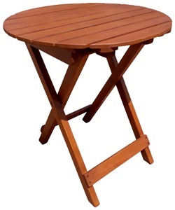 Garden Pleasure, GARDEN PLEASURE Gartentisch »HANFORD«, Eukalyptusholz, klappbar, Ø45 cm, braun, Beistelltisch 
