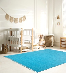 LÜTTENHÜTT, Lüttenhütt Teppich »Insa«, rechteckig, Fleckerl, Uni Farben, handgewebt, pflegeleicht, waschbar, Wohnzimmer, my home Kinderteppich »Insa Fleckerl«, rechteckig, 5 mm Höhe, Uni Farben, pastell, handgewebt, pflegeleicht, waschbar, Kinderzimmer
