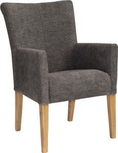 HOME AFFAIRE, Home affaire Armlehnstuhl »King«, Softstruktur, Beine aus massiver Eiche, geölt, Home affaire Armlehnstuhl »King BESTSELLER!«, Struktur weich, Esszimmerstuhl mit bequemer Polsterung, Esszimmersessel mit Armlehnen