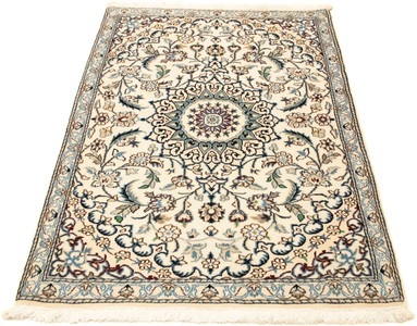MorgenLand, morgenland Wollteppich »Nain 9la Teppich handgeknüpft beige«, rechteckig, 8 mm Höhe, morgenland Wollteppich »Nain 9la Teppich handgeknüpft beige«, rechteckig, 8 mm Höhe