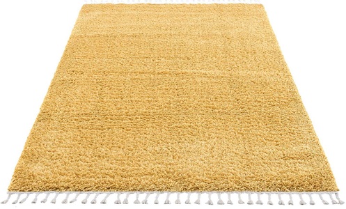Carpet City, Carpet City Hochflor-Teppich »Pulpy 100«, rechteckig, 30 mm Höhe, mit Fransen, Wohnzimmer, Carpet City Hochflor-Teppich »Pulpy 100«, rechteckig, 30 mm Höhe, Läufer, weich, mit Fransen, uni, viele Grössen, Wohnzimmer, Schafzimmer