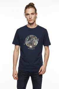 JACK & JONES, Jack & Jones Rundhalsshirt "JJHONOLULU SHAPE TEE SS CREW NECK" Baumwolle, regular fit