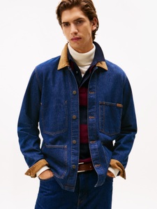 Tommy Hilfiger Jeansjacke »CHORE JACKET«, Freizeitjacke, Übergangsjacke mit Cord-Kragen, regular fit