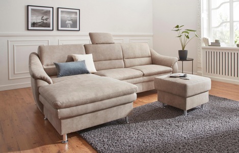 SIT&MORE, sit&more Ecksofa, sit&more Ecksofa »Cardoso L-Form« mit Federkern, wahlweise mit Bettfunktion