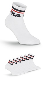 FILA, Fila Sportsocken, (Packung, 6 Paar), Klassische Tennis-Sportsocken, Fila Sportsocken »UNISEX QUARTER PLAIN SOCKS« 6 Paar tlg. mit Logo-Schriftzug