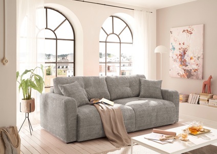 ED EXCITING DESIGN, ED EXCITING DESIGN Schlafsofa »Bullet«, frei im Raum stellbar, mit Bettkasten, mit Schlaffunktion, 4 Kissen, ED EXCITING DESIGN Schlafsofa »Bullet« mit Bettkasten & 2 Zierkissen