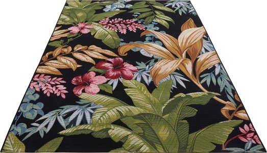 Hanse Home, HANSE Home Outdoorteppich »Tropical Flowers«, rechteckig, 3 mm Höhe, strapazierfähig, robust, pflegeleicht, fussbodenheizungsgeeignet, HANSE Home Outdoorteppich »Tropical Flowers«, rechteckig, 3 mm Höhe, In-& Outdoor, Teppich, Wetterfest, Balkon, Garten, Wohnzimmer, Floral