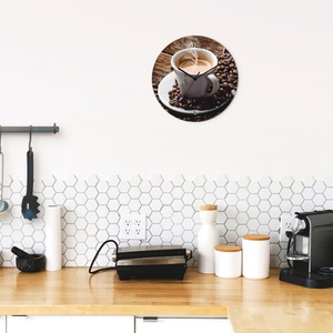 Artland, Artland Wanduhr »Heisser Kaffee - dampfender Kaffee«, Artland Wanduhr »Heisser Kaffee - dampfender Kaffee«, wahlweise mit Quarz- oder Funkuhrwerk, lautlos ohne Tickgeräusche