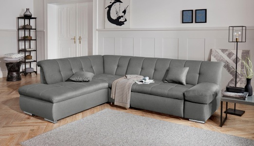 DOMO collection, DOMO collection Ecksofa, DOMO collection Ecksofa »Mona L-Form bequem und komfortabel, Breite 271cm, L-Form« wahlweise mit Bett- und Armlehnfunktion