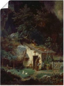 Artland, Artland Wandbild »Eremit, Blumen giessend«, Artland Wandbild »Eremit, Blumen giessend«, Mann, (1 St.), als Leinwandbild, Wandaufkleber oder Poster in versch. Grössen