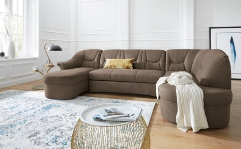 DOMO collection, DOMO collection Wohnlandschaft »Sarafina«, wahlweise mit Bettfunktion, optional mit Federkern, DOMO collection Wohnlandschaft »Sarafina, zeitlos und komfortabel, optional mit Federkern, U-Form« wahlweise mit Bettfunktion