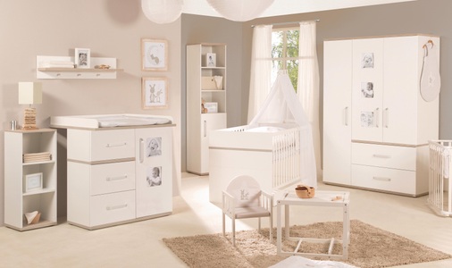 Roba, Roba Babyzimmer Set (3-tlg) Kinderzimmer »Moritz« schmal, roba® Babyzimmer-Komplettset »Moritz«, (Set, 3 tlg., Kinderbett, Wickelkommode, Kleiderschrank), schmal; mit Kinderbett, Schrank und Wickelkommode; Made in Europe