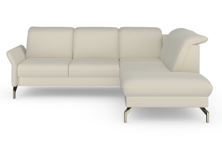 sit&more Ecksofa »Fashion«, wahlweise mit Kopfteilverstellung und Vorziehsitz, motorisch, mit satinierten Nickelfüssen