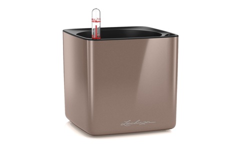 Lechuza, Lechuza Pflanzentopf CUBE Glossy Braun, Lechuza Pflanzentopf CUBE Glossy Braun