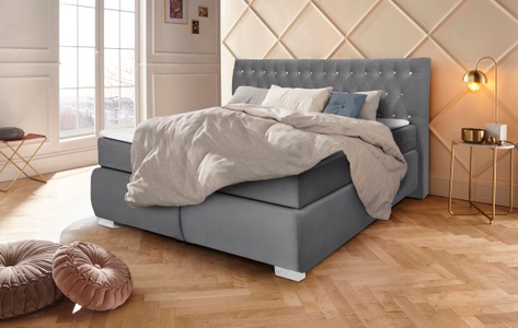 Leonique Boxspringbett »Rumba«, Taschenfederkern-Matratze in Härtegrad 3, in 4 Breiten, incl. Topper