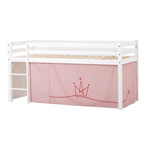 Hoppekids, Hoppekids Hochbett »ECO Dream, Kinderbett, Spielbett, Halbhohes Bett aus Massivholz«, inkl. Vorhang-Set Prinzessin Rosa, Bettgrösse & Matratze wählbar, Hoppekids Hochbett »ECO Dream, Kinderbett, Spielbett, Halbhohes Bett aus Massivholz«, inkl. Vorhang-Set Creator, Bettgrösse & Matratze wählbar