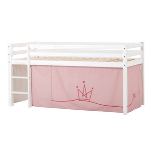 Hoppekids, Hoppekids Hochbett »ECO Dream, Kinderbett, Spielbett, Halbhohes Bett aus Massivholz«, inkl. Vorhang-Set Prinzessin Rosa, Bettgrösse & Matratze wählbar, Hoppekids Hochbett »ECO Dream, Kinderbett, Spielbett, Halbhohes Bett aus Massivholz«, inkl. Vorhang-Set Creator, Bettgrösse & Matratze wählbar