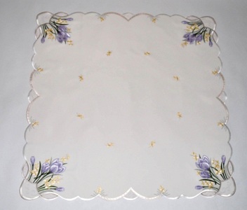 Stickereien Plauen Mitteldecke »Tischdecke Krokusblüte«, Plauener Spitze, Made in Germany