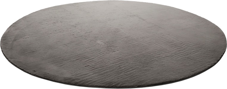 Homie Living, Homie Living Teppich »Villa Rosso«, rund, 15 mm Höhe, Homie Living Teppich »Villa Rosso«, rund, 15 mm Höhe, Kurzflor, Uni-Farben, leicht glänzende Optik