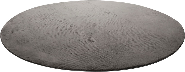 Homie Living, Homie Living Teppich »Villa Rosso«, rund, 15 mm Höhe, Homie Living Teppich »Villa Rosso«, rund, 15 mm Höhe, Kurzflor, Uni-Farben, leicht glänzende Optik