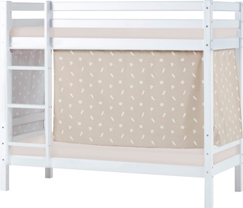 Hoppekids, Hoppekids Etagenbett, Liegefläche 70x160 cm, Kiefer weiss lackiert,mit Textilset und wahlweise mit Matratze, 