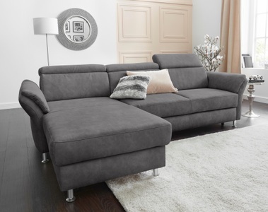SIT&MORE, sit&more Ecksofa, sit&more Ecksofa »Avignon L-Form«, Kopfteilverstellung, wahlweise mit Bettfunktion und Bettkasten