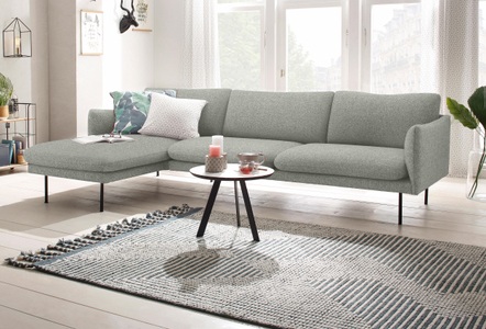 ANDAS, andas Ecksofa »Mavis«, mit Chaiselonge, mit losen Sitz- und Rückenkissen, skandinavischer Stil, 