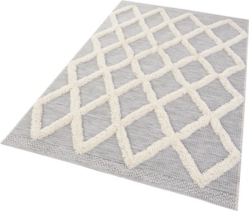 MINT RUGS, Teppich, »Ayoun«, MINT RUGS, rechteckig, Höhe 35 mm, maschinell gewebt, HANSE Home Teppich »Ayoun«, rechteckig, 35 mm Höhe, Hoch-Tief-Struktur, Rauten Design, Strapazierfähig, Pflegeleicht
