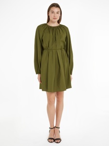 Tommy Hilfiger, Tommy Hilfiger Blusenkleid »TEXTURED MODAL SHORT DRESS«, mit Taillenbund, 